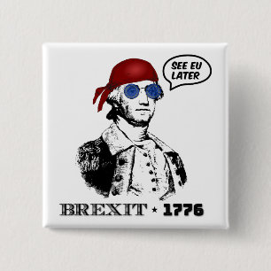 Bóton Quadrado 5.08cm Brexit 1776 George Washington Óculos de Sol Cool
