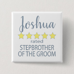 Bóton Quadrado 5.08cm Bridal e Festa de casamento 5, irmão mais velho do