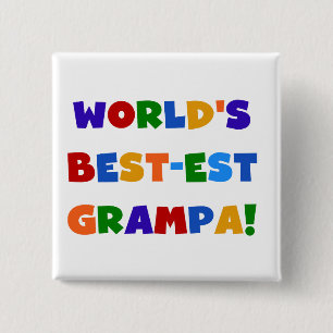 Bóton Quadrado 5.08cm "Bright Colors World's Best Grampa Gifts"