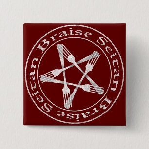 Bóton Quadrado 5.08cm Brise Seitan Vegan Pentagram (versão leve)