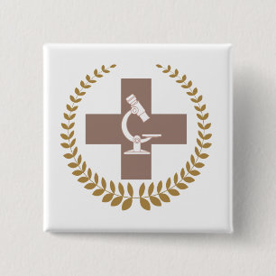 Bóton Quadrado 5.08cm Broche Biomedicina