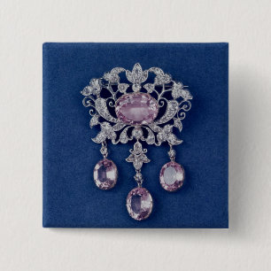 Bóton Quadrado 5.08cm Broche na forma de uma flor, c.1780