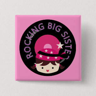 Bóton Quadrado 5.08cm Brunette Rocking Big Sister