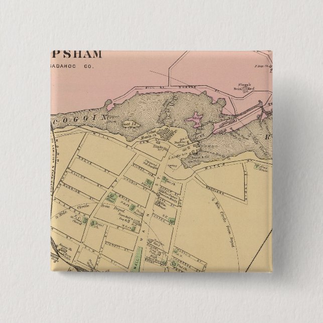 Bóton Quadrado 5.08cm Brunswick, Topsham (Frente)