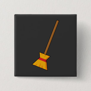 Bóton Quadrado 5.08cm Bruxa Broom