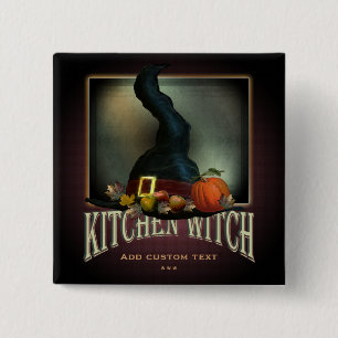Bóton Quadrado 5.08cm Bruxa da cozinha