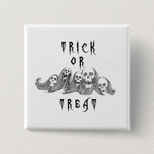 Bóton Quadrado 5.08cm Bruxas do Halloween Tratamento ou Travessura