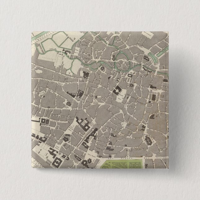 Bóton Quadrado 5.08cm Bruxelas Bruxelles (Frente)