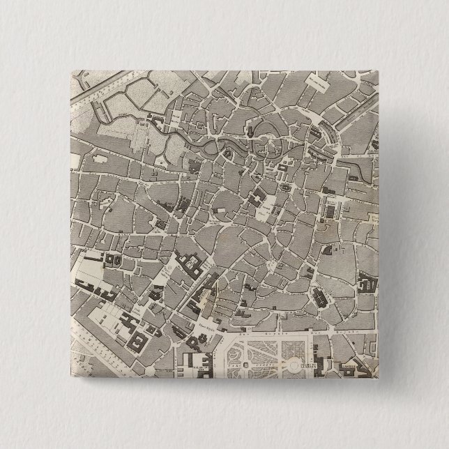 Bóton Quadrado 5.08cm Bruxelas e Bélgica (Frente)