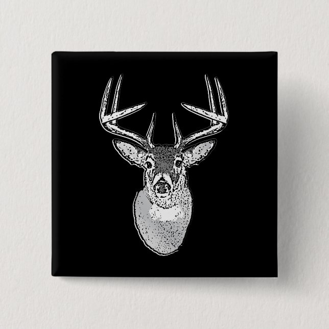 Bóton Quadrado 5.08cm Buck on Bold Black Tail (Frente)