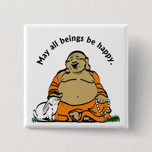 BÓTON QUADRADO 5.08CM BUDDHA FELIZ