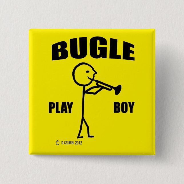 Bóton Quadrado 5.08cm Bugle Play Boy (Frente)