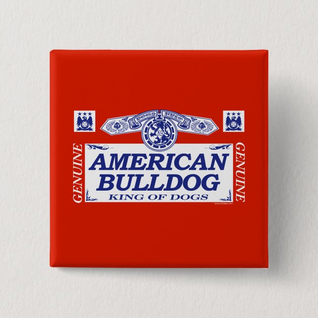 Bóton Quadrado 5.08cm Buldogue americano (Frente)