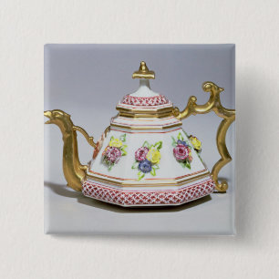Bóton Quadrado 5.08cm Bule octogonal de Meissen, c.1718