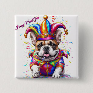Bóton Quadrado 5.08cm Bulldogue Francês Carnaval French Bulldog
