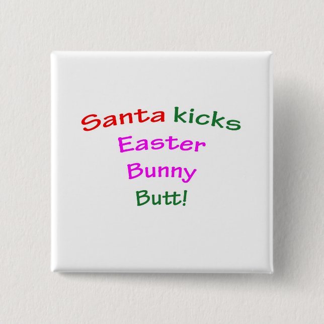 Bóton Quadrado 5.08cm Bumbum do coelhinho da Páscoa dos pontapés do (Frente)