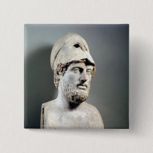 Bóton Quadrado 5.08cm Busto da cópia de Pericles de um original grego