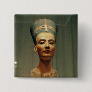 Bóton Quadrado 5.08cm Busto da rainha Nefertiti, vista dianteira