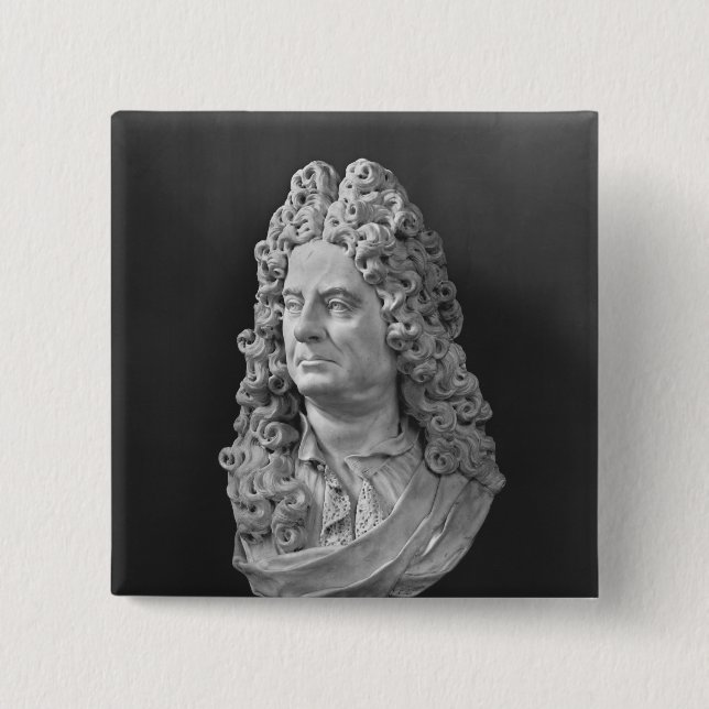 Bóton Quadrado 5.08cm Busto de Antoine Coypel (Frente)