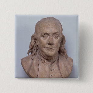 Bóton Quadrado 5.08cm Busto de Benjamin Franklin 1778