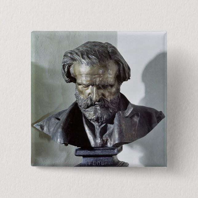 Bóton Quadrado 5.08cm Busto de Giuseppe Verdi (Frente)
