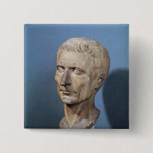 Bóton Quadrado 5.08cm Busto de Júlio César