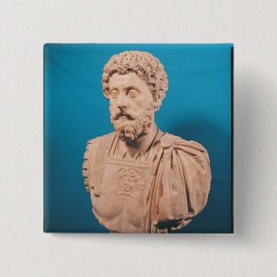 Bóton Quadrado 5.08cm Busto de Marcus Aurelius