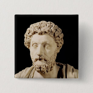 Bóton Quadrado 5.08cm Busto de Marcus Aurelius