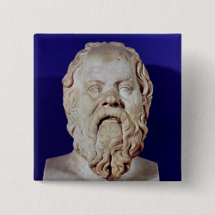 Bóton Quadrado 5.08cm Busto de Socrates