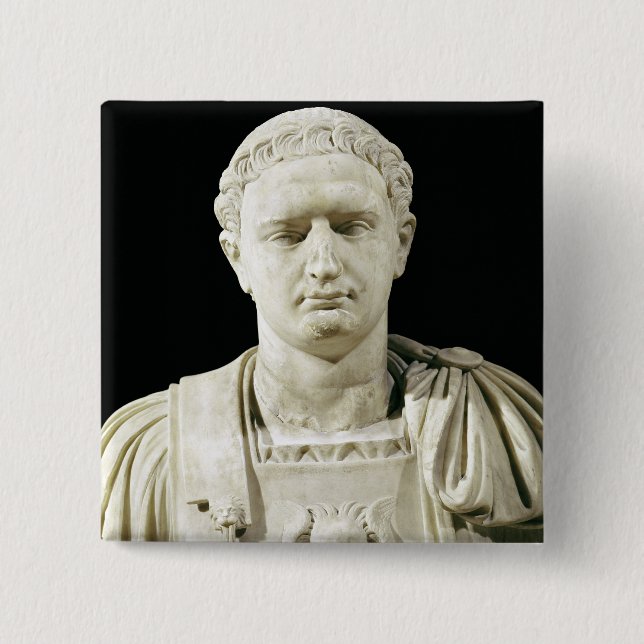 Bóton Quadrado 5.08cm Busto do imperador Domitian (Frente)