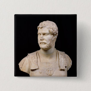 Bóton Quadrado 5.08cm Busto do imperador Hadrian encontrado em Crete
