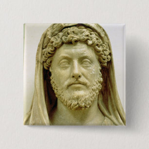 Bóton Quadrado 5.08cm Busto do retrato de Marcus Aurelius