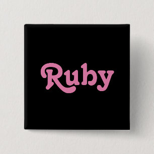 Bóton Quadrado 5.08cm Button Ruby