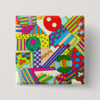 Bóton Quadrado 5.08cm Buttons Caught in Shapes