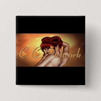 Bóton Quadrado 5.08cm C.C. Pin dos trabalhos de arte