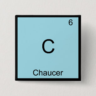 Bóton Quadrado 5.08cm C - Chaucer Funny Chemistry Elemento Símbolo T-Sh