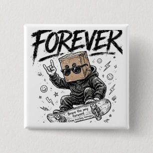 Bóton Quadrado 5.08cm Cabeça de Saco de Papel Forever Skateboard