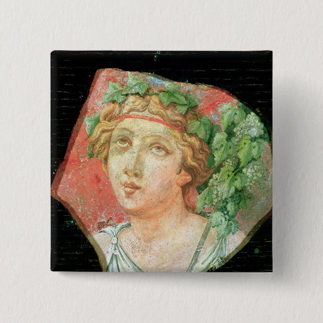 Bóton Quadrado 5.08cm Cabeça de um bacchante (Frente)
