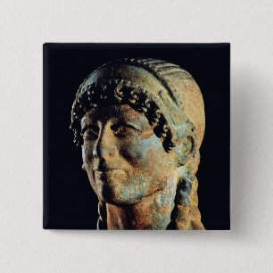 Bóton Quadrado 5.08cm Cabeça de uma mulher de Etruscan