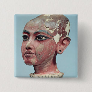 Bóton Quadrado 5.08cm Cabeça do rei Tutankhamun da criança que emerge