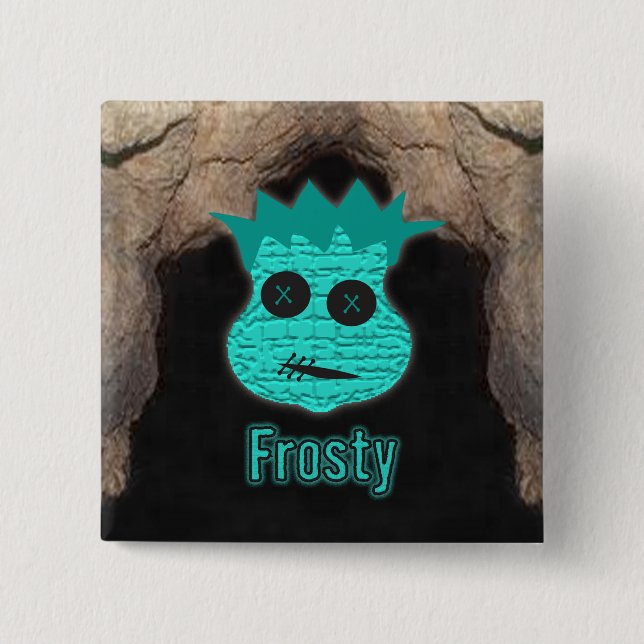 Bóton Quadrado 5.08cm Cabeças Voodoo ~ Caverna (Frente)