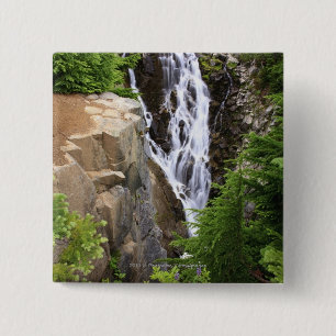 Bóton Quadrado 5.08cm Cachoeira no parque nacional de Monte Rainier