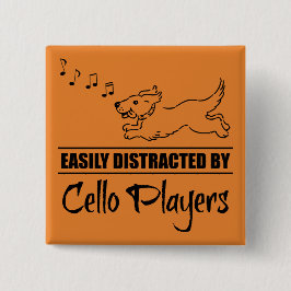 Bóton Quadrado 5.08cm Cachorro em execução facilmente distraído por joga