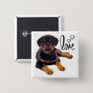 Bóton Quadrado 5.08cm Cachorro Lover Façoso Adoro Rottweiler