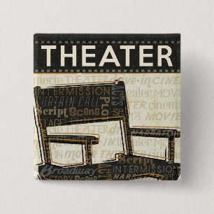 Bóton Quadrado 5.08cm Cadeira do filme do vintage