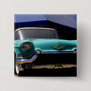 Bóton Quadrado 5.08cm Cadillac conversível verde de Elvis Presley em