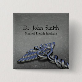 Bóton Quadrado 5.08cm Caduco Médico Profissional Cromo - Botão