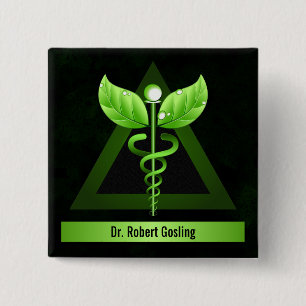 Bóton Quadrado 5.08cm Caduco Verde Alternativo Personalizado