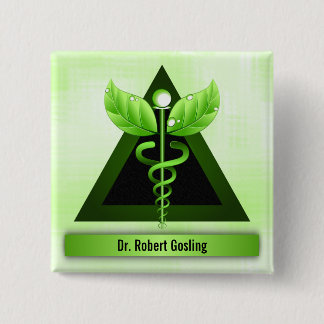 Bóton Quadrado 5.08cm Caduco Verde de Medicina do Alternativo Personaliz