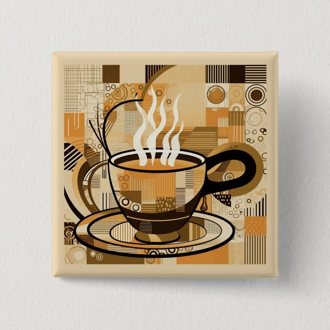 Bóton Quadrado 5.08cm Café (Frente)